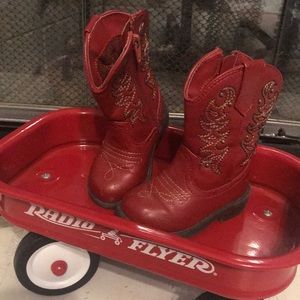 Cat & Jack Red Boots Size 5 Toddler